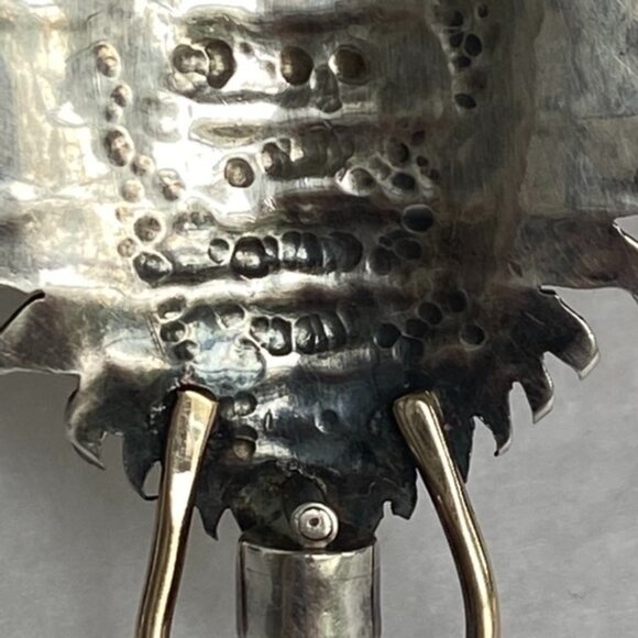 Sterling Silver 925 14K Yellow Gold Manta Ray Trilobite Pendant Necklace 25" - Picture 9 of 16